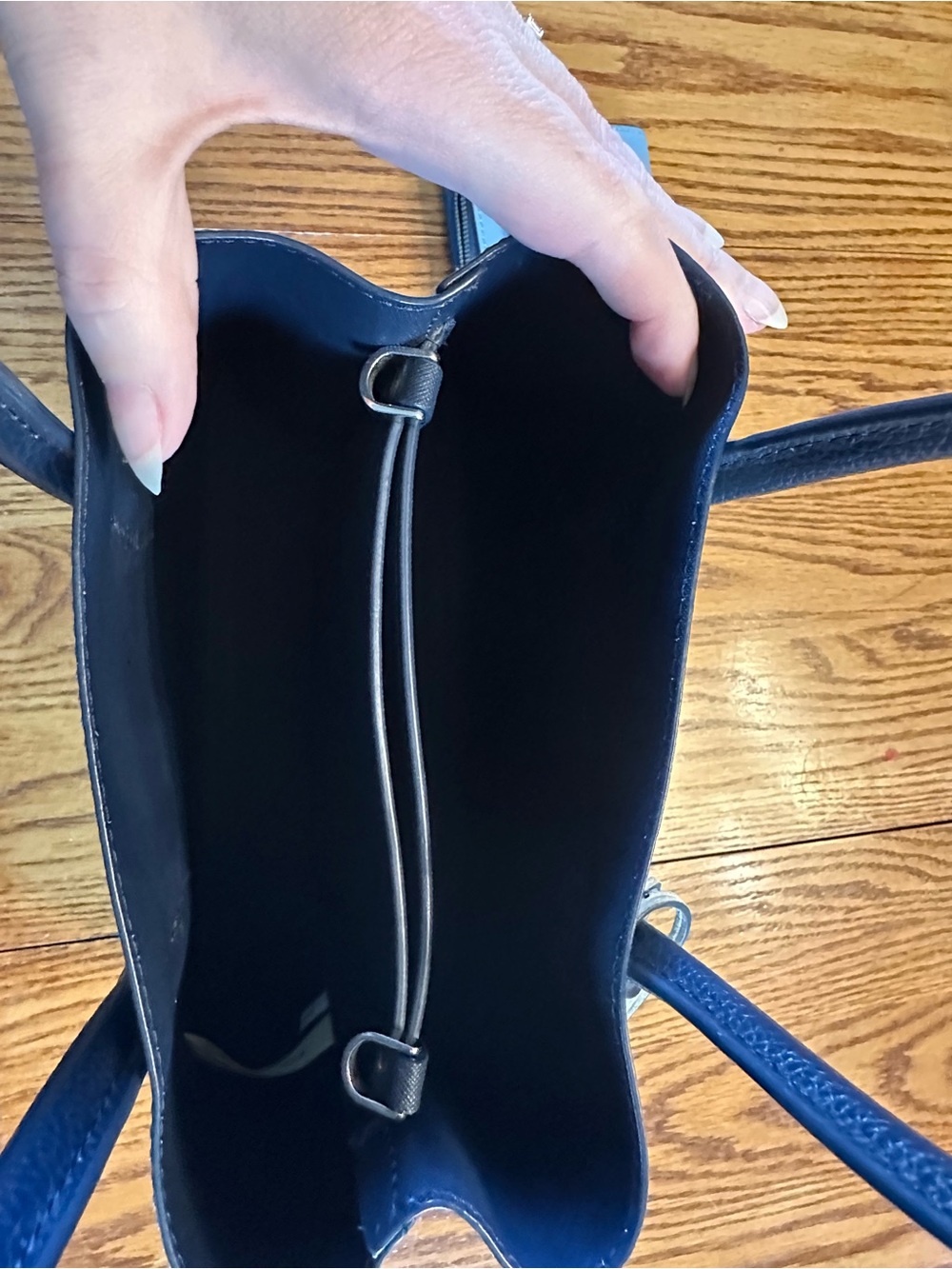 Kate Spade Light Blue and Navy Blue Leather Purse/Handbag with Matching Wallet - Picture 12 of 15